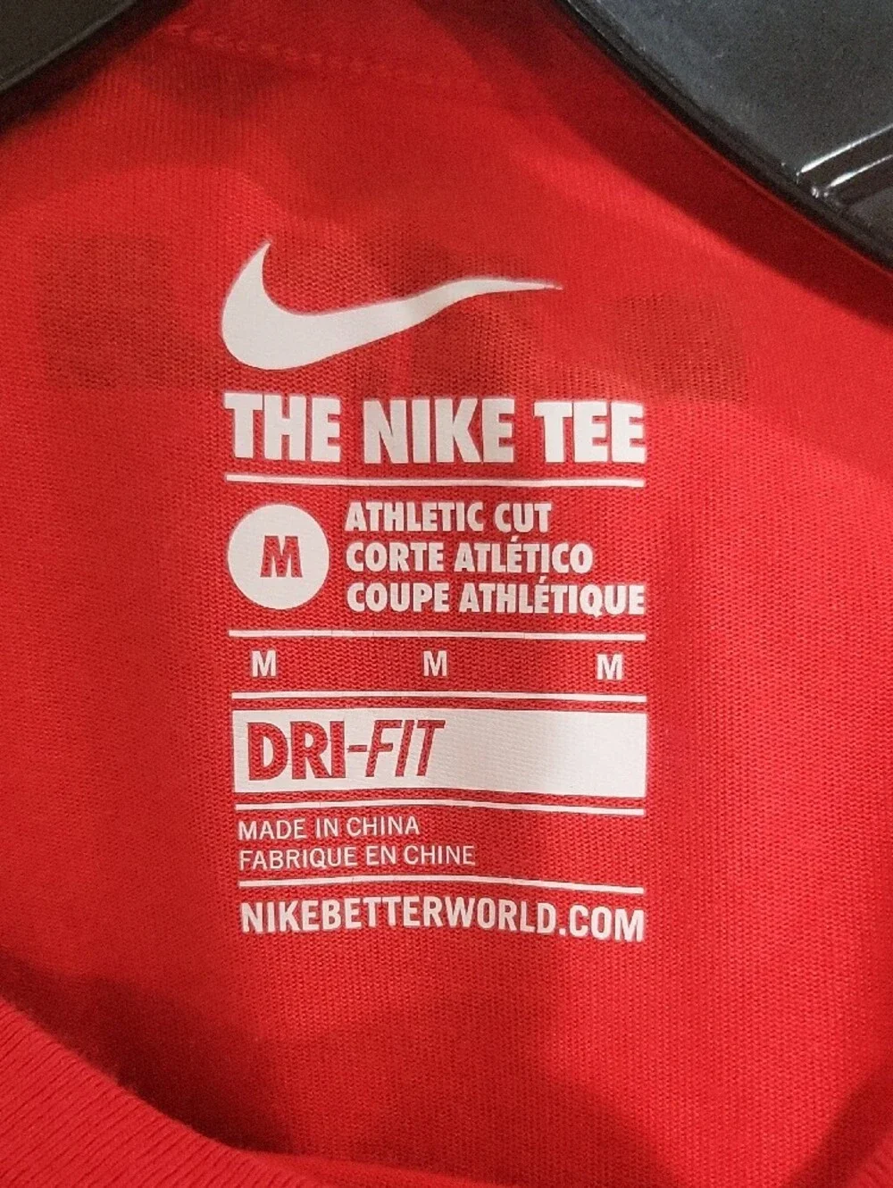 Nike Lebron Red Short-Sleeve Tee with Black & White Graphic Panel